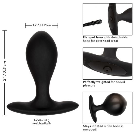 CalExotics Weighted Silicone Inflatable Plug with Detachable Hose