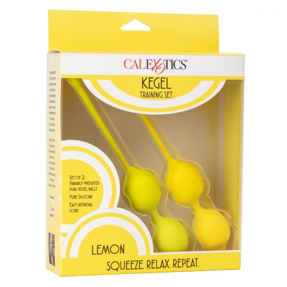 CalExotics Kegel Training 2pc Set - Lemon