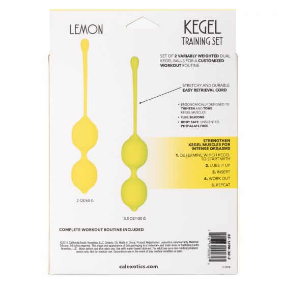 CalExotics Kegel Training 2pc Set - Lemon