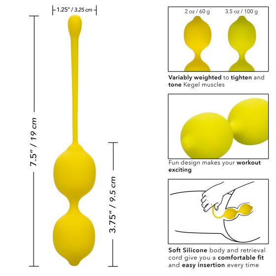 CalExotics Kegel Training 2pc Set - Lemon