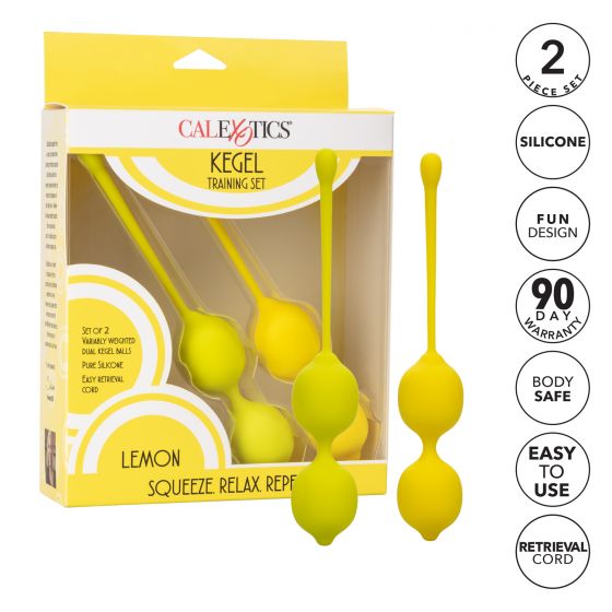 CalExotics Kegel Training 2pc Set - Lemon