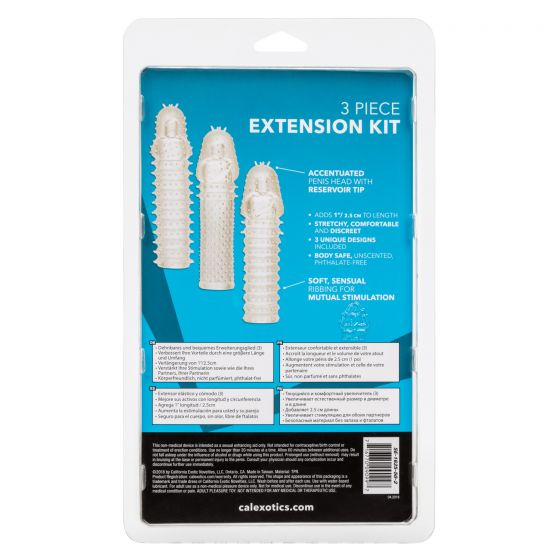 CalExotics 3 Piece Penis Sleeve Extension Kit - Clear