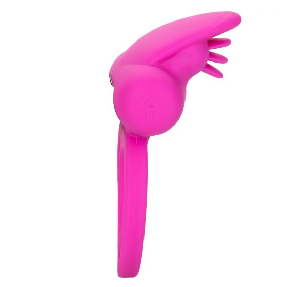 CalExotics Silicone Rechargeable Dual Clit Flicker Cock Ring - Pink