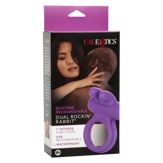 CalExotics Silicone Dual Rockin' Rabbit Vibrating Cock Ring