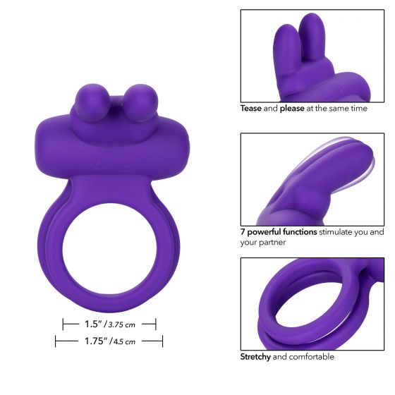 CalExotics Silicone Dual Rockin' Rabbit Vibrating Cock Ring