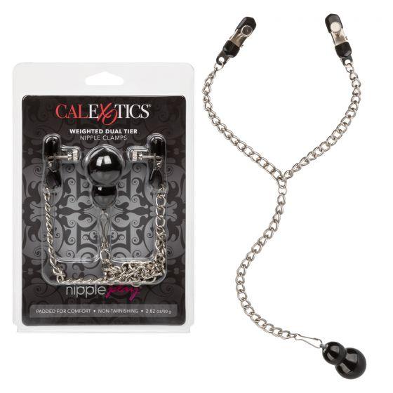 CalExotics Nipple Play Weighted Dual Tier Nipple Clamps