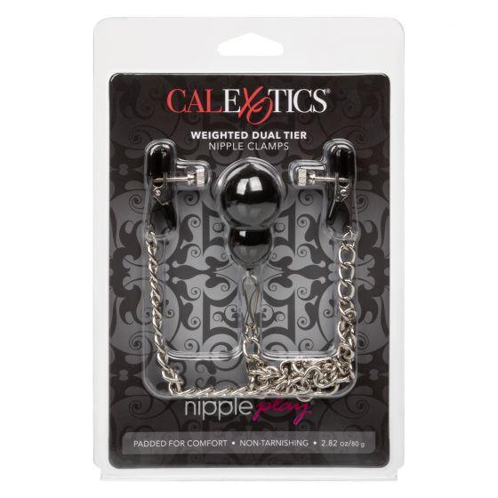 CalExotics Nipple Play Weighted Dual Tier Nipple Clamps