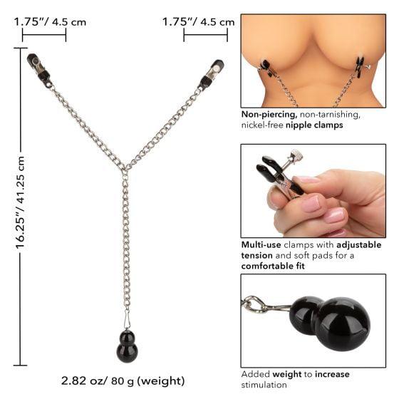 CalExotics Nipple Play Weighted Dual Tier Nipple Clamps