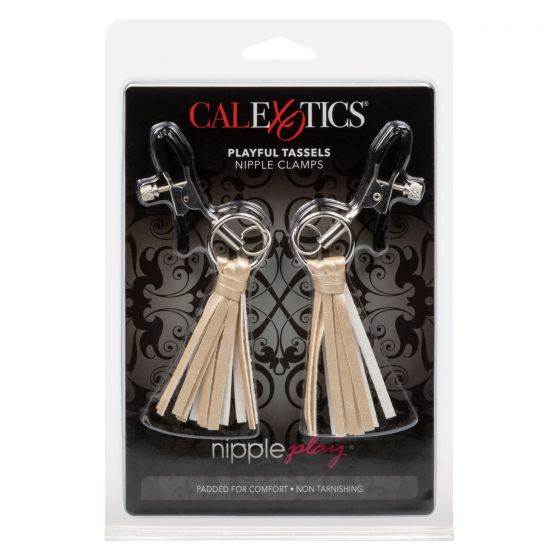 CalExotics Nipple Play Playful Tassels Nipple Clamps - Gold