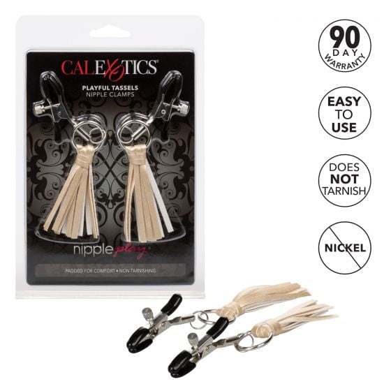 CalExotics Nipple Play Playful Tassels Nipple Clamps - Gold