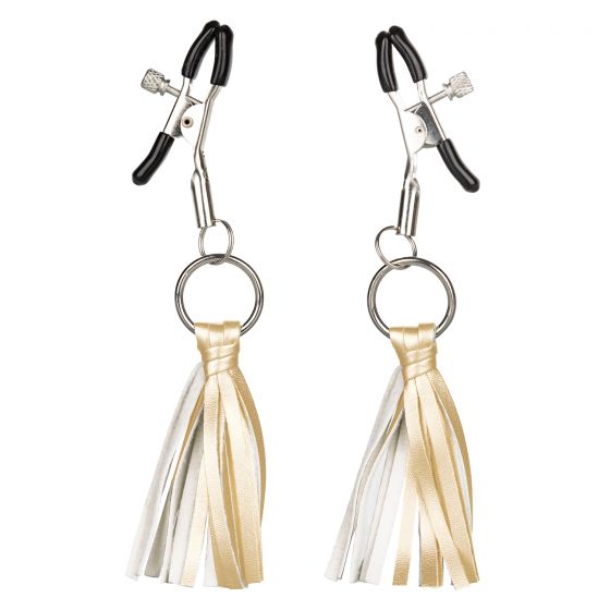 CalExotics Nipple Play Playful Tassels Nipple Clamps - Gold