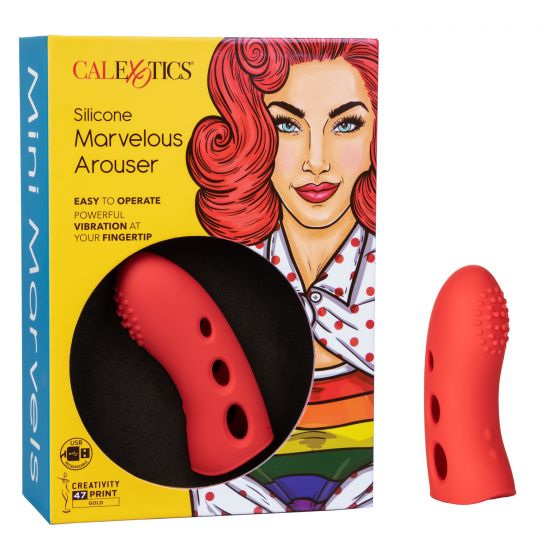 CalExotics Mini Marvels Rechargeable Silicone Marvelous Arouser Finger Stimulator