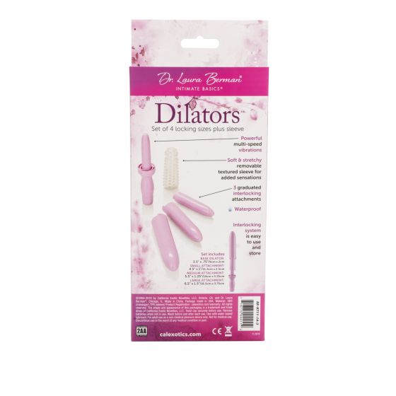 CalExotics Dr Laura Berman Dilators Set of 4 Locking Sizes plus Sleeve