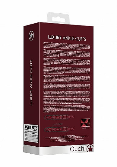 Shots Toys Ouch! Luxury Ankle Cuffs - Burgundy