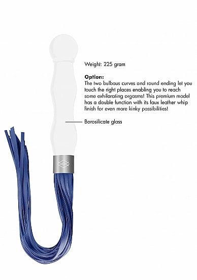 Shots Toys Chrystalino Whipster Glass Anal Plug with Whip