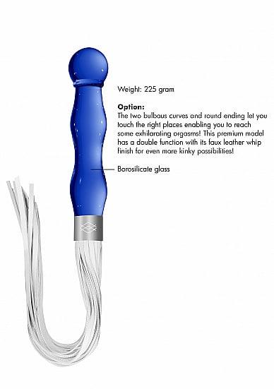 Shots Toys Chrystalino Whipster Glass Anal Plug with Whip
