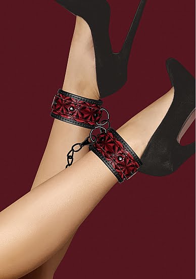 Shots Toys Ouch! Luxury Ankle Cuffs - Burgundy