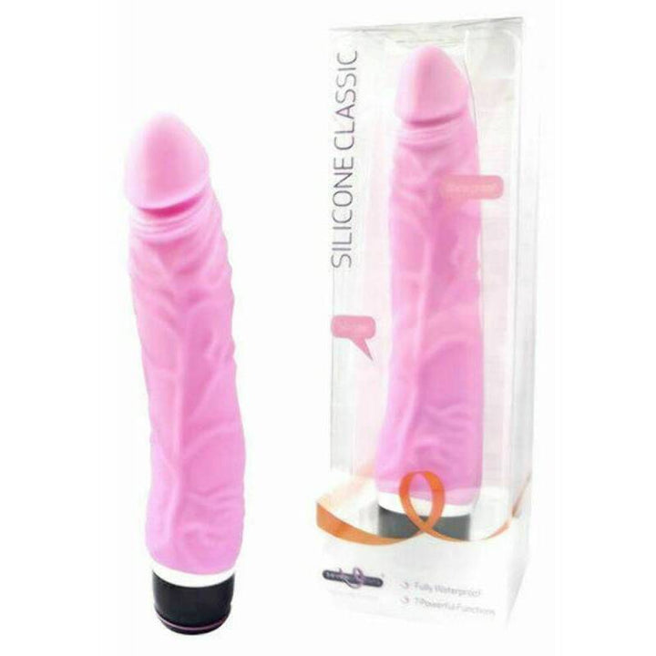 Seven Creations Silicone Classic Thick Veined Vibrator - Pink