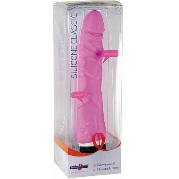 Seven Creations Silicone Classic Thick Veined Vibrator - Pink