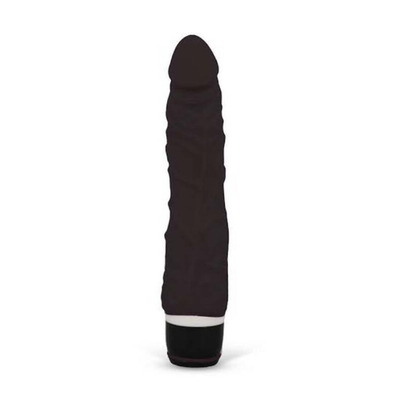Seven Creations Silicone Classic Thin Veined Vibrator - Black
