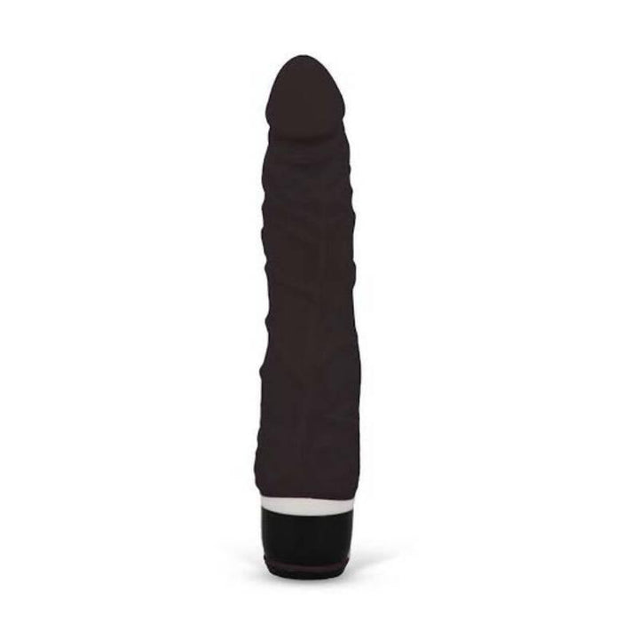 Seven Creations Silicone Classic Thin Veined Vibrator - Black