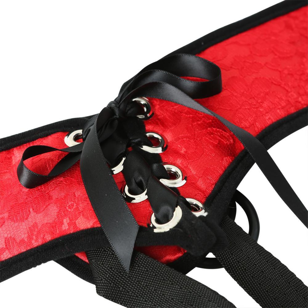 Sportsheets Red Lace Corsette Strap-On-9219