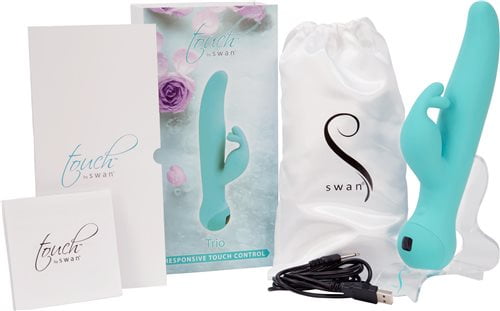 Swan Touch Trio Rechargeable Vibrator - Teal